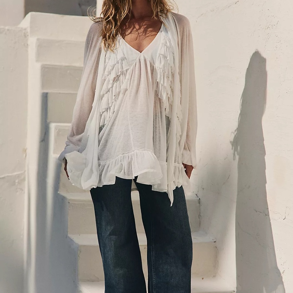 Free People White Ponza Tunic